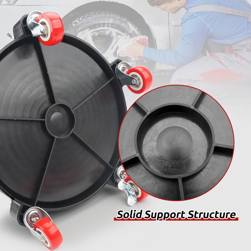 Linforking Bucket Dolly 5 Gallon with Wheels,360°Rolling Car Wash Buckets Dolly for 2.5 to 5 Gallon Buckets with Bucket Insert,Cleaning Brush,Supports Up to 300 lbs - Image 5